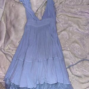 Elegant Blue Sleeveless Dress